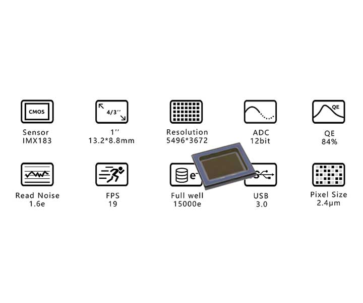    ZWO ASI 183 MM Astro CMOS Camera - Sony CMOS 15.9 mm    