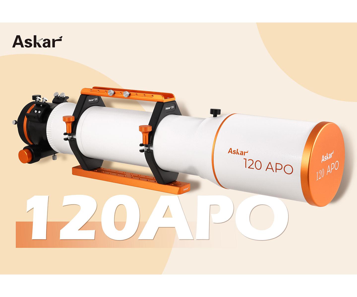  The Askar 120APO is a 120 mm aperture, 840 mm focal length, and f/7 native focal ratio apo refractor [EN] 