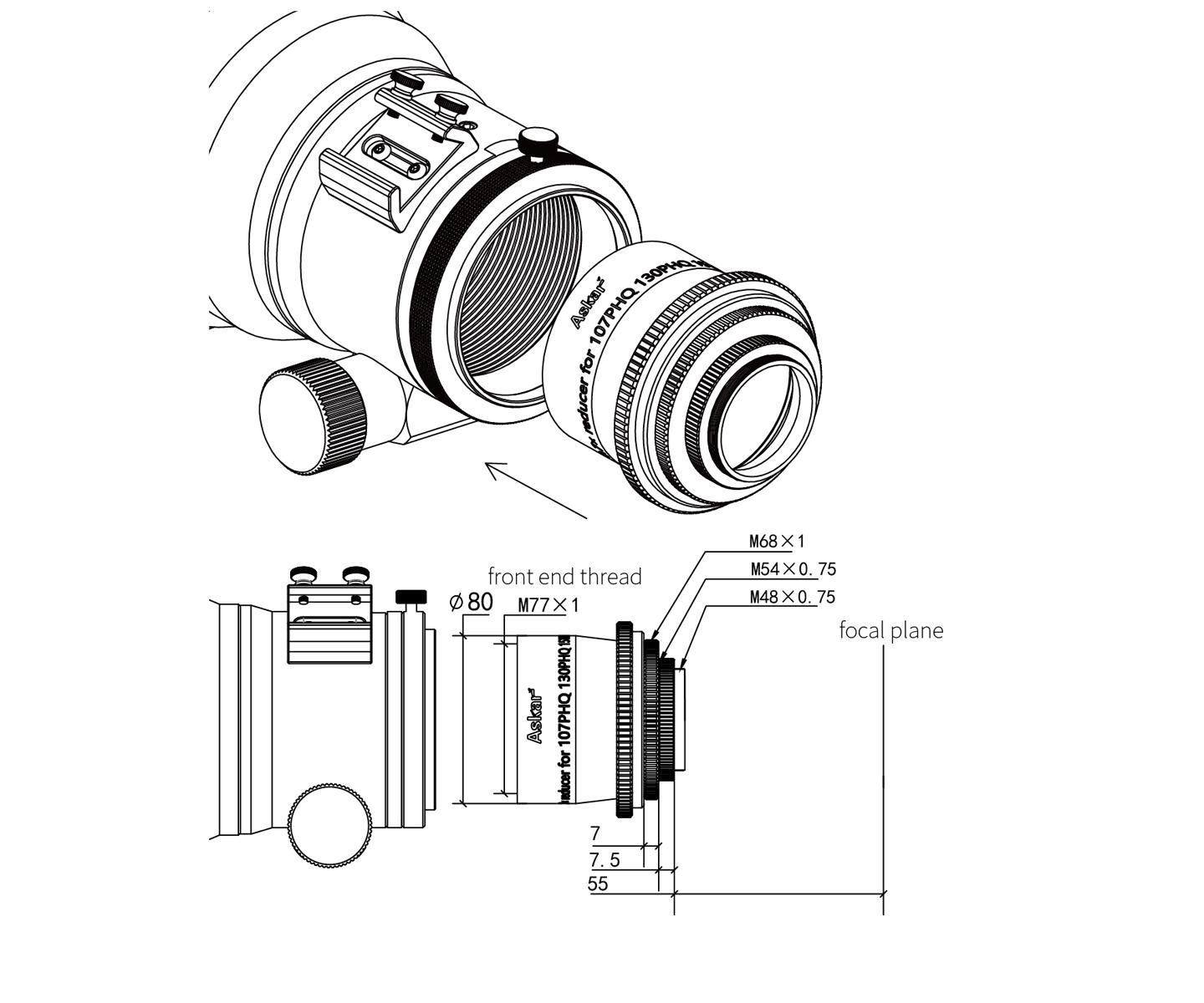  This reducer, connected with the astrographs, can effectively shorten the exposure time and dramatically increase your field of view. [EN] 