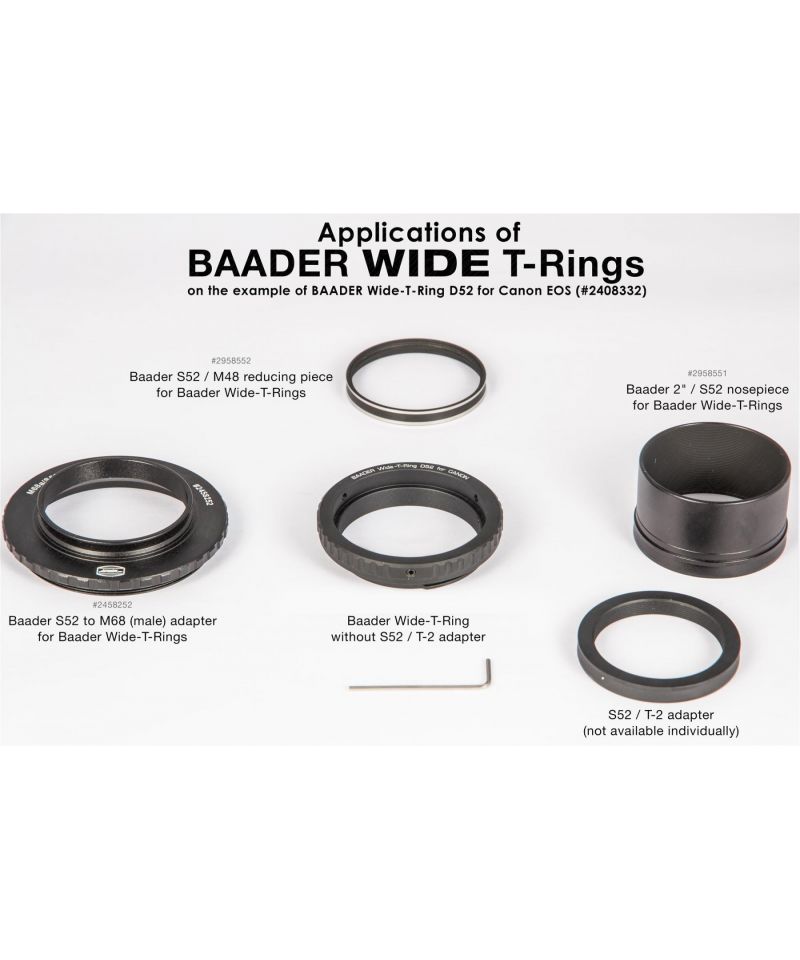 
Baader Anello T Wide T-Ring Fujifilm X with D52i to T-2 and S52
