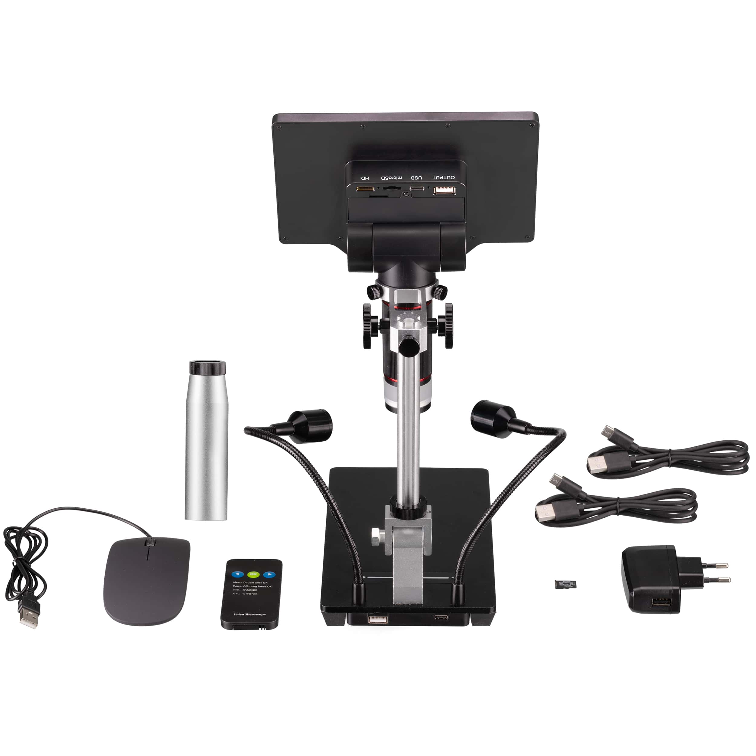   Microscopio digitale versatile a luce riflessa con WLAN, funzione di registrazione foto/video, telecamera con messa a fuoco all'infinito e illuminazione regolabile  