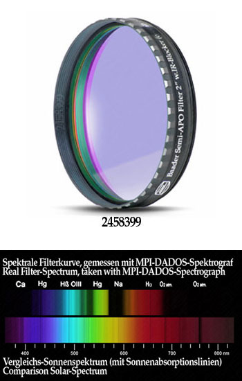  Filtro Semi APO da 2" (50.8mm) con Phantom Coating Group. Riduce di molto il fastidioso cromatismo dei rifrattori acromatici 