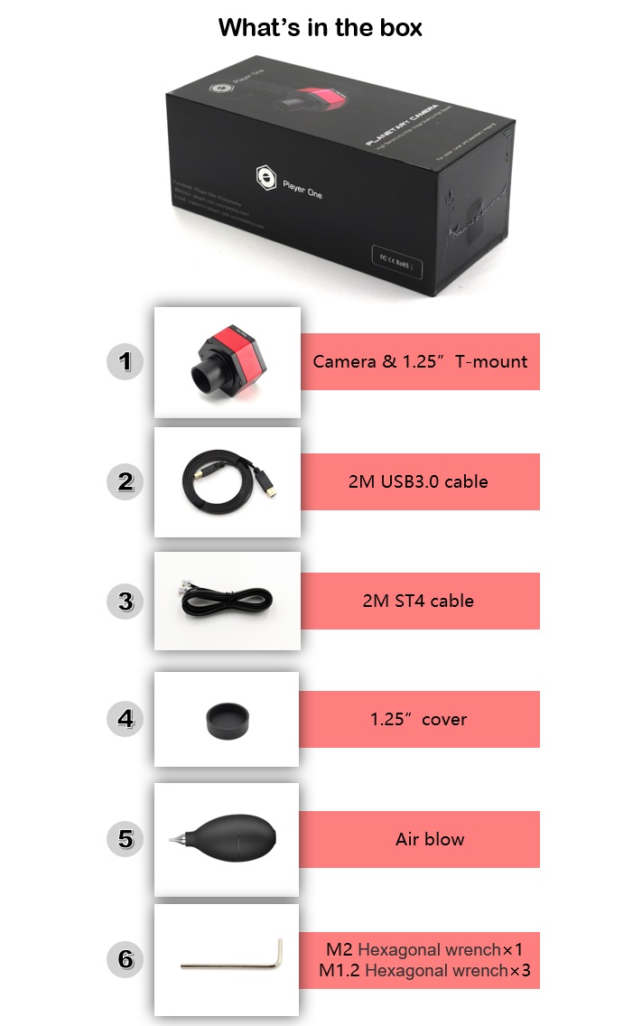  Camera NEPTUNE-C Player One Sensore Sony da 1/1.8" IMX178 Color
