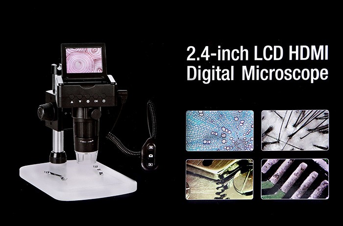  Microscopio portatile LCD 2,4" con supporto 
