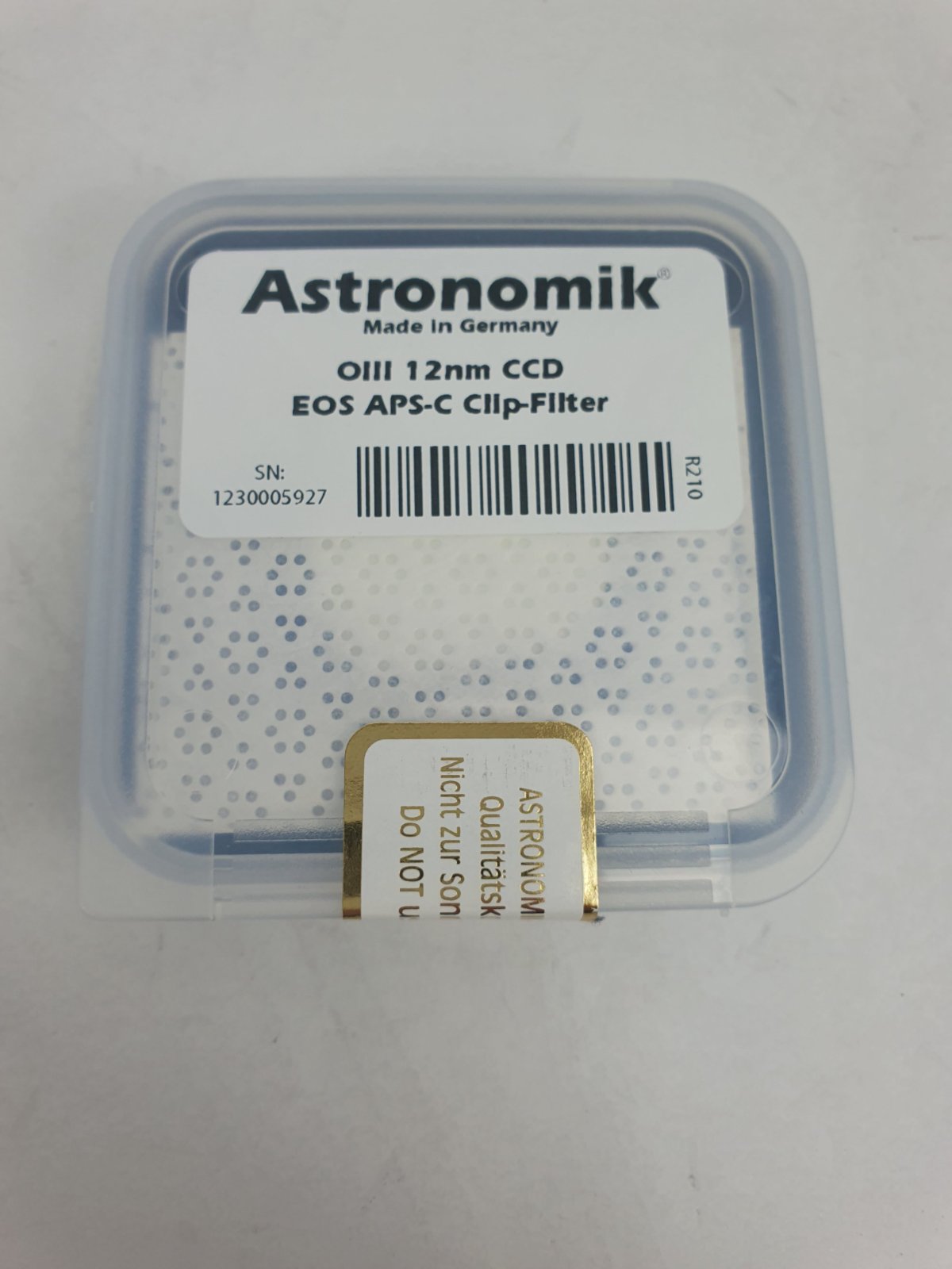  Filtro Astronomik OIII 12nm CCD Clip Canon EOS APS-C - Usato, ottime condizioni 