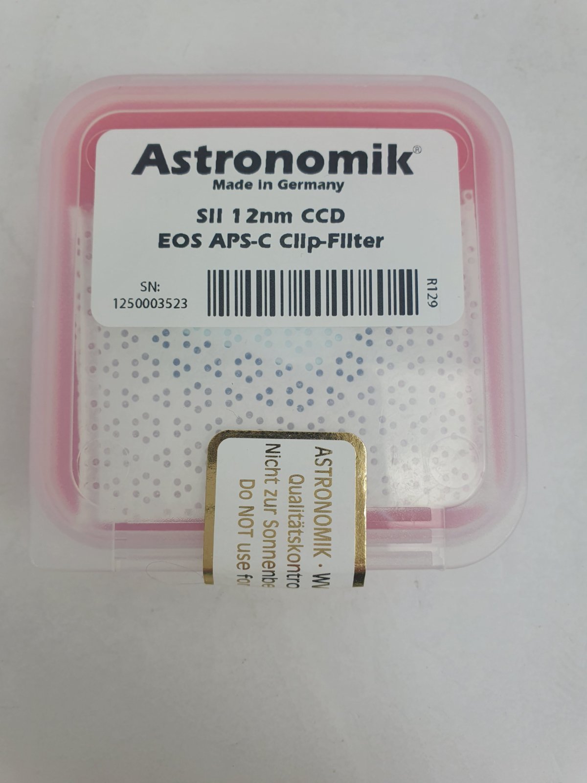 
Filtro Astronomik da 12nm per CCD Sulfur II (SII) - Eos APS-C clip filter - Usato, ottime condizioni
