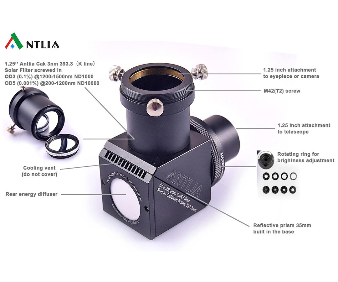  The solar prism allows photography of the sun in visible light with refractor telescopes. [EN] 