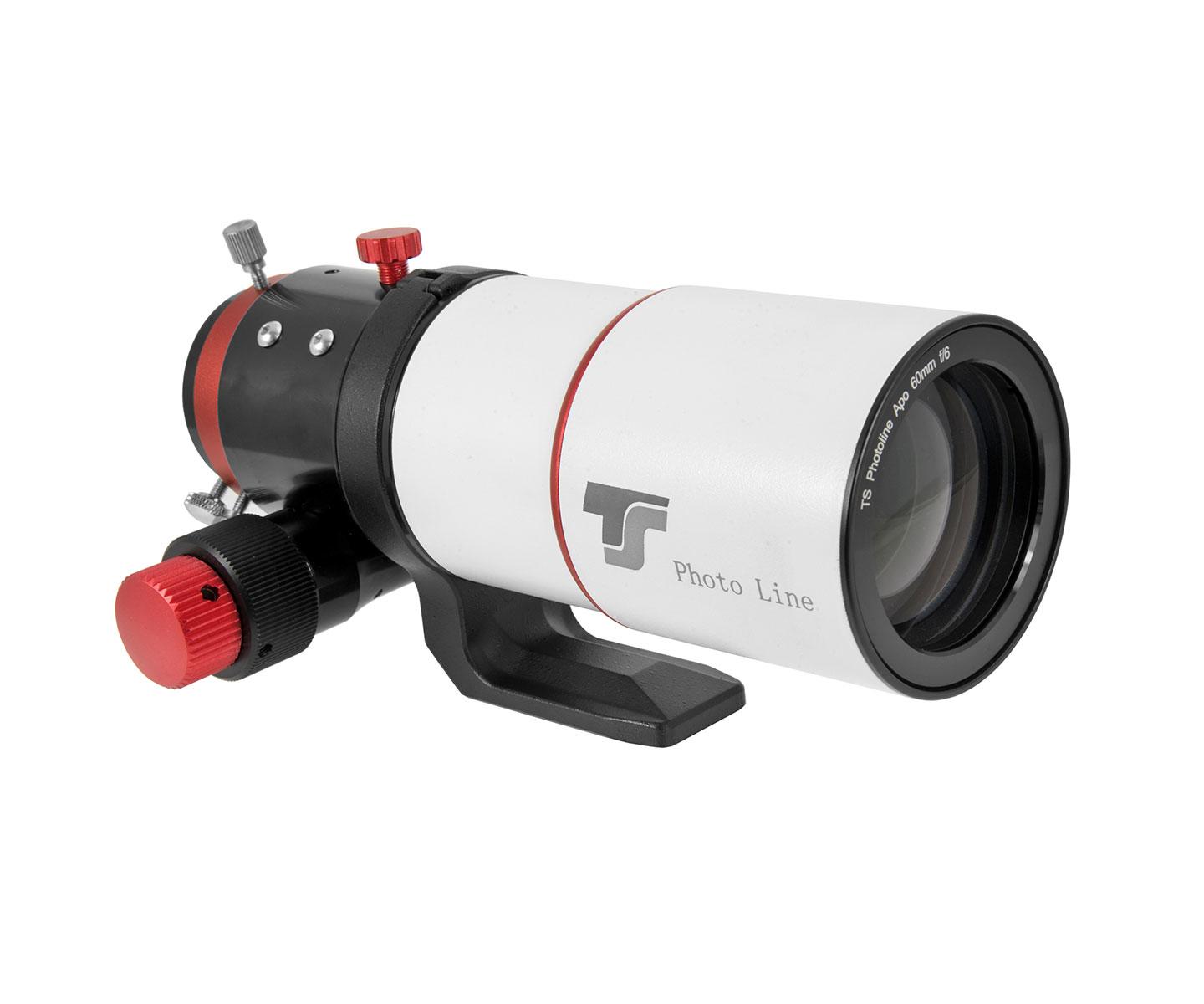   TS-Optics rifrattore apocromatico Photoline FPL-53 60mm f/6 - Focheggiatore da 2" R&amp;P - dettagli in rosso  