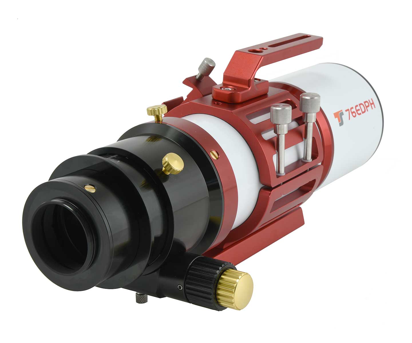  TS-Optics 76EDPH rifrattore 76mm FPL53 F/4.5 di colore rosso - Lunghezza focale 342mm - Focheggiatore 3" Rack&amp;Pinion 