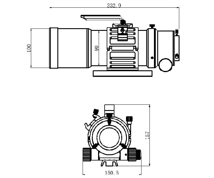  TS-Optics 76EDPH rifrattore 76mm FPL53 F/4.5 di colore rosso - Lunghezza focale 342mm - Focheggiatore 3" Rack&amp;Pinion 