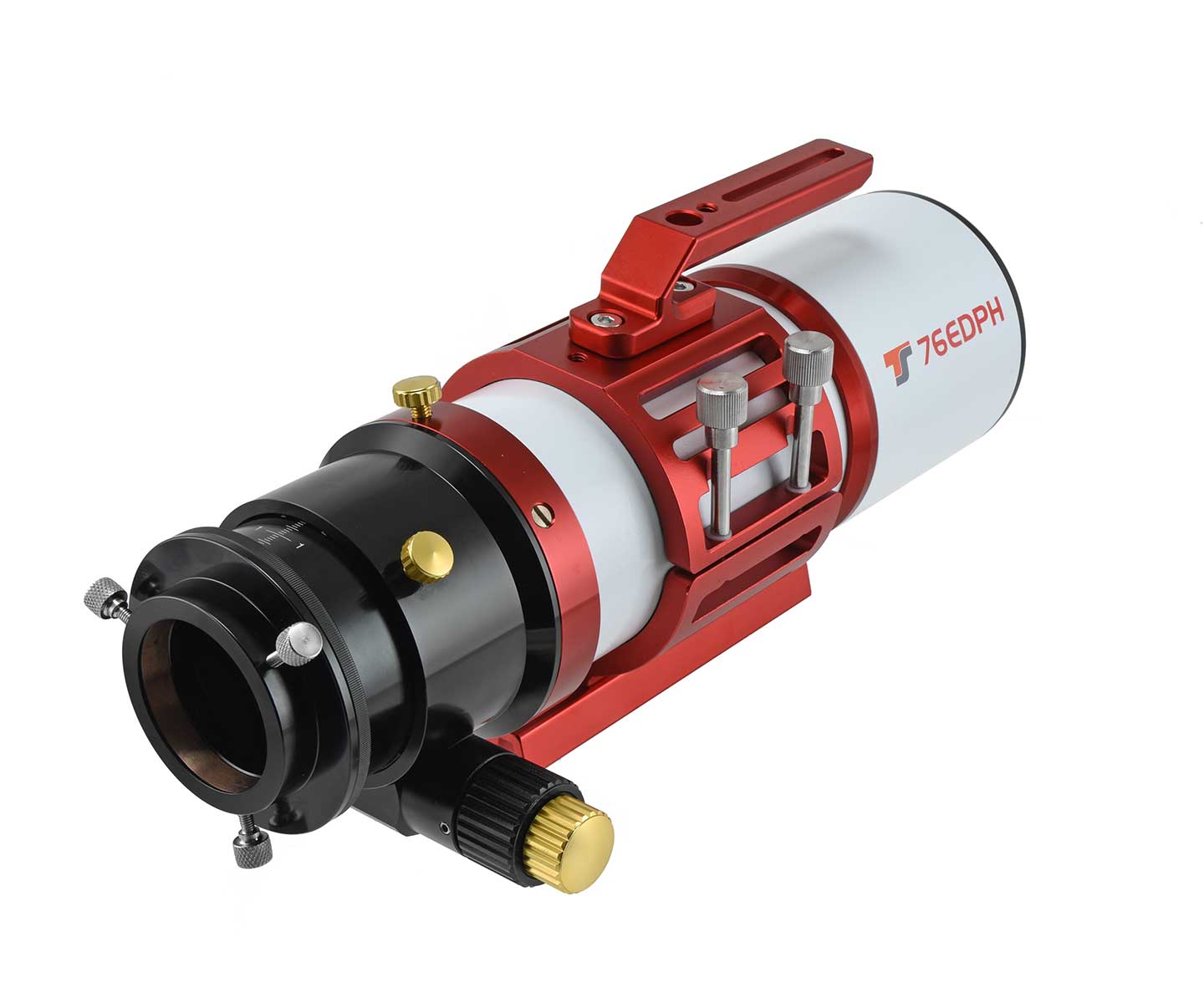  TS-Optics 76EDPH rifrattore 76mm FPL53 F/4.5 di colore rosso - Lunghezza focale 342mm - Focheggiatore 3" Rack&amp;Pinion 