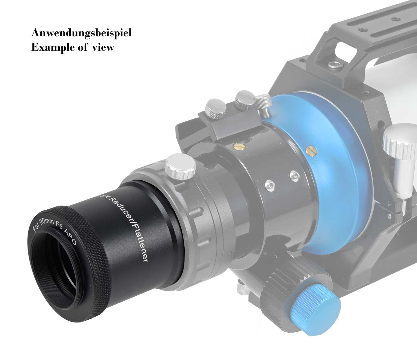  The corrector and focal reducer is designed for the TSCFAPO90 and allows astrophotography through this telescope. [EN] 