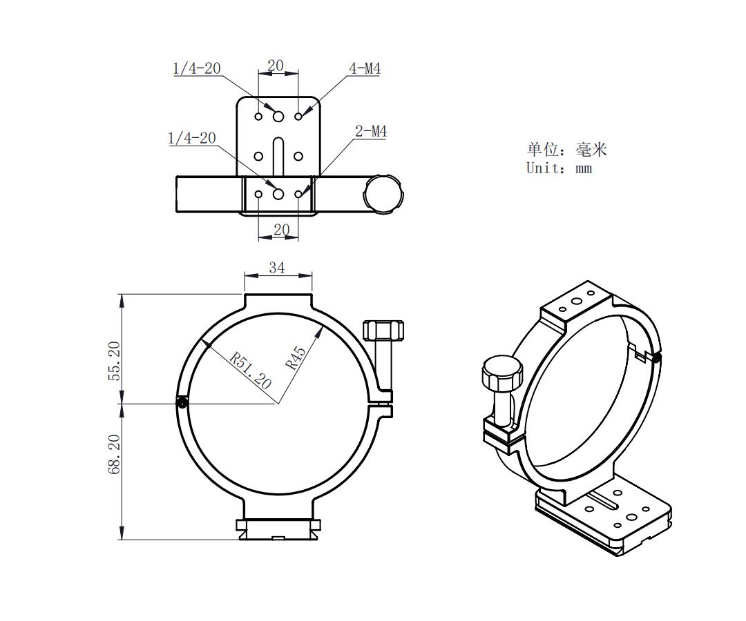  Anello di supporto ZWO 90mm 