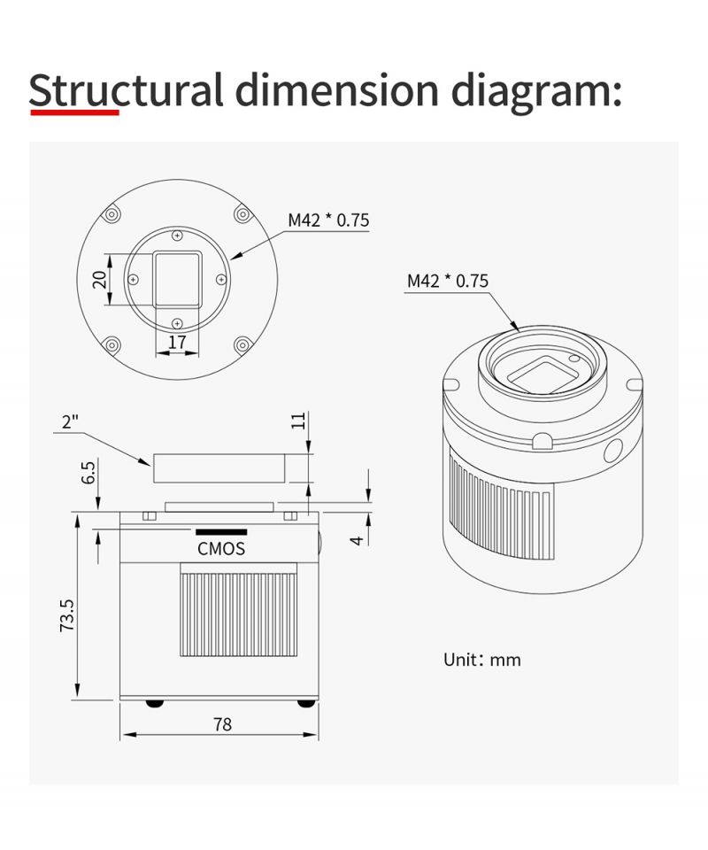     ZWO Color Cooled Astro Camera ASI 533MM Pro - Monocromatica
