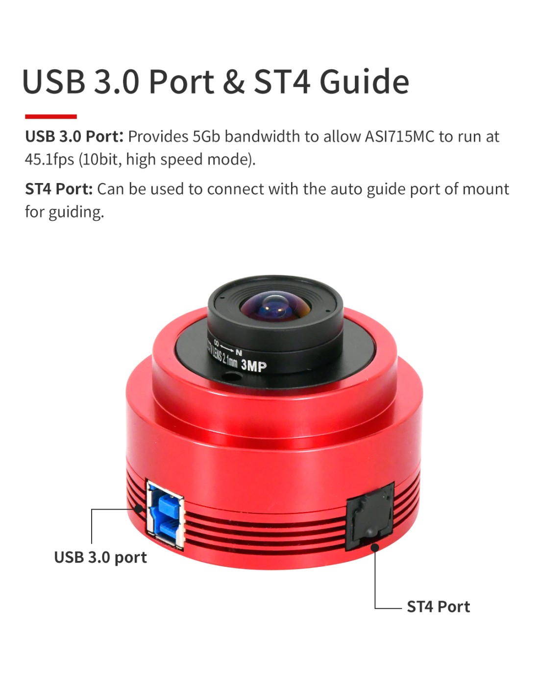  Camera a colori ZWO Asi 715 USB 3.0 