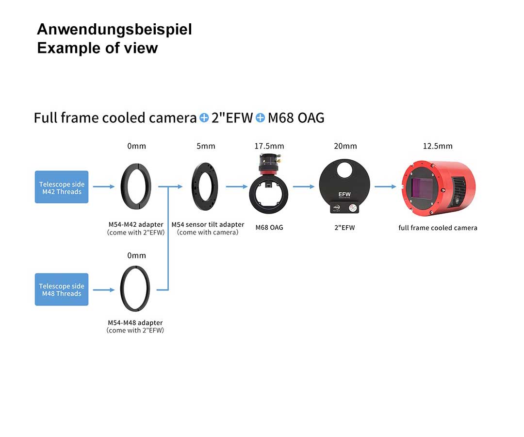  Tilt Plate M54 ZWO - Tilter plate per sensori ZWO APS-C e Full Frame 